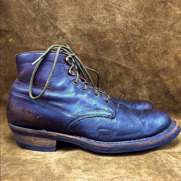 Vintage White’s Semi Dress Brownish Black Distressed Ankle Boots - Picture 2 of 14